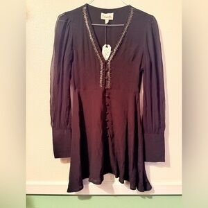 Cleobella Black Dress with Gold Accents